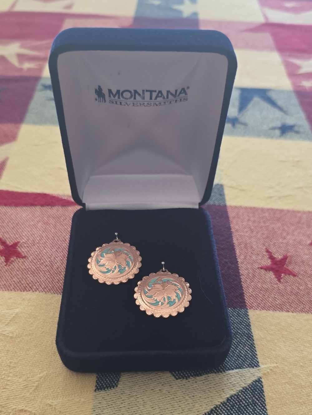 Montana Silversmiths "Emma's Sunlight" Earrings with Turquoise Accents. New